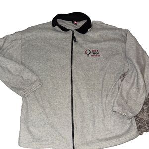 2008 Beijing Olympics ~ GRAY & BLACK FLEECE JACKET ~ L Full Zipper USA Logo S2